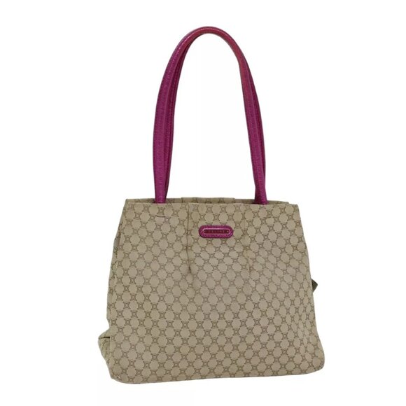CELINE Macadam Canvas Shoulder Bag Beige - Picture 1 of 16